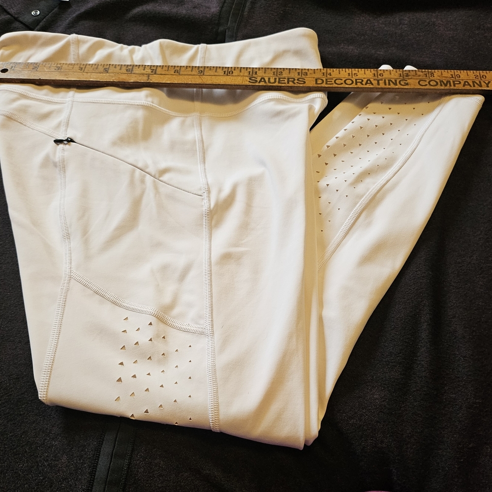 Athleta White Performance Leggings with Waistband Detail
